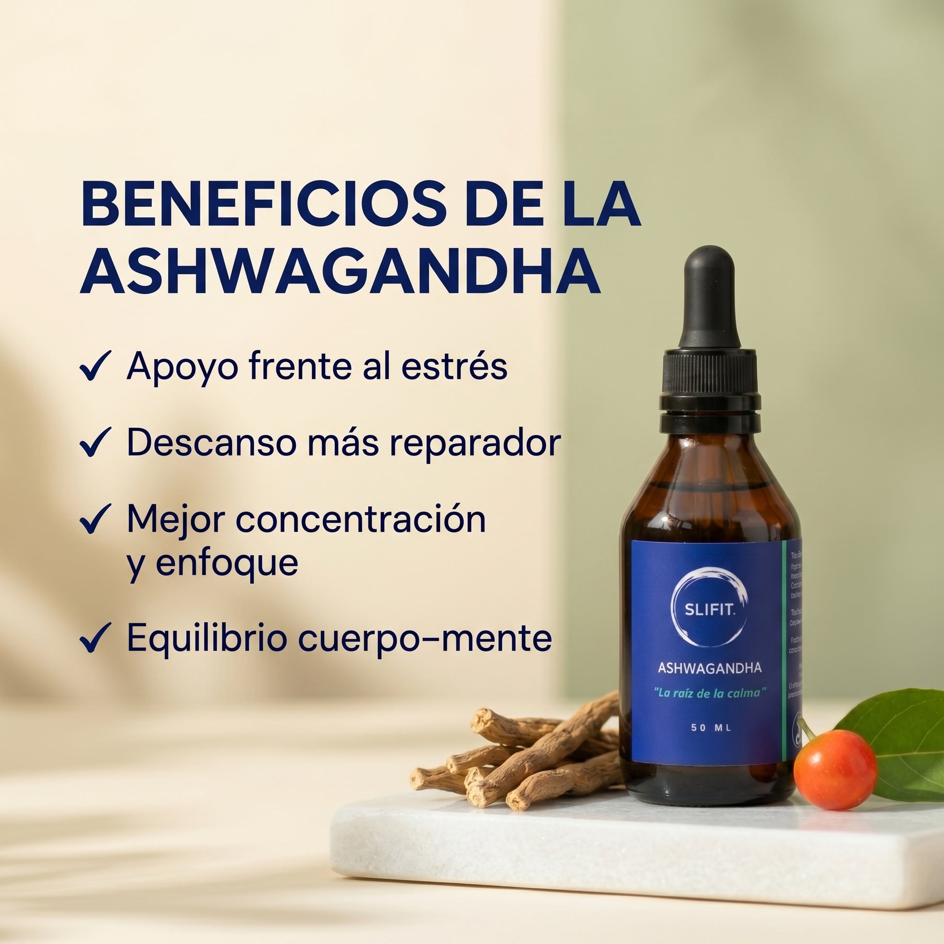 Ashwagandha adaptógeno para el estrés y el descanso - SLIFIT