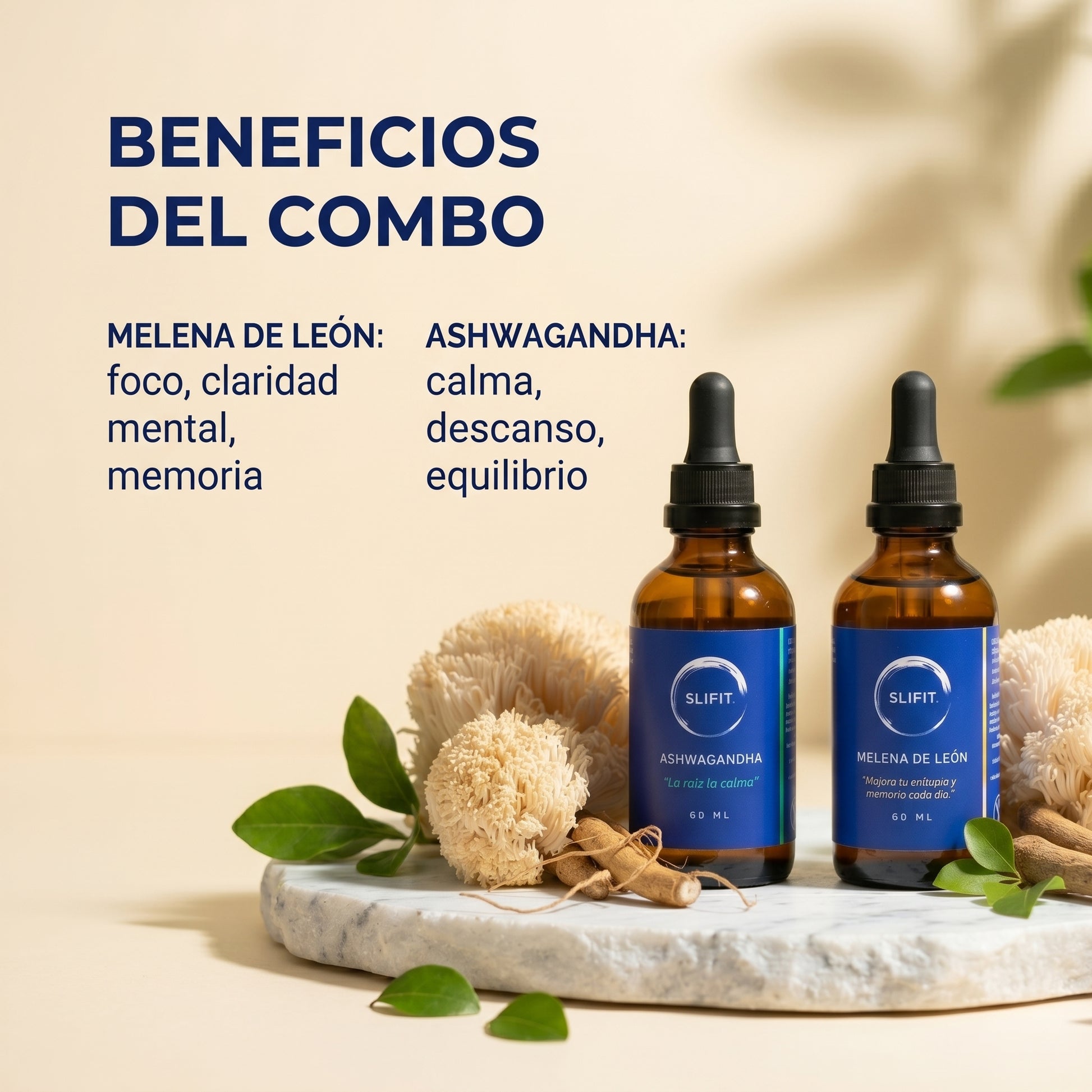 Combo Melena de León y Ashwagandha para enfoque y calma - SLIFIT